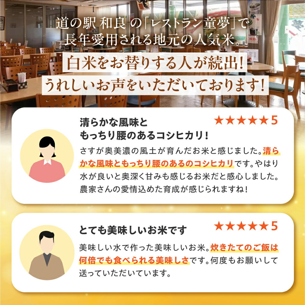 【ふるさと納税】令和7年産 奥美濃清流米 5kg 10kg こしひかり コシヒカリ こめ / 食品 米 雑穀 白米 17000円 - 画像3