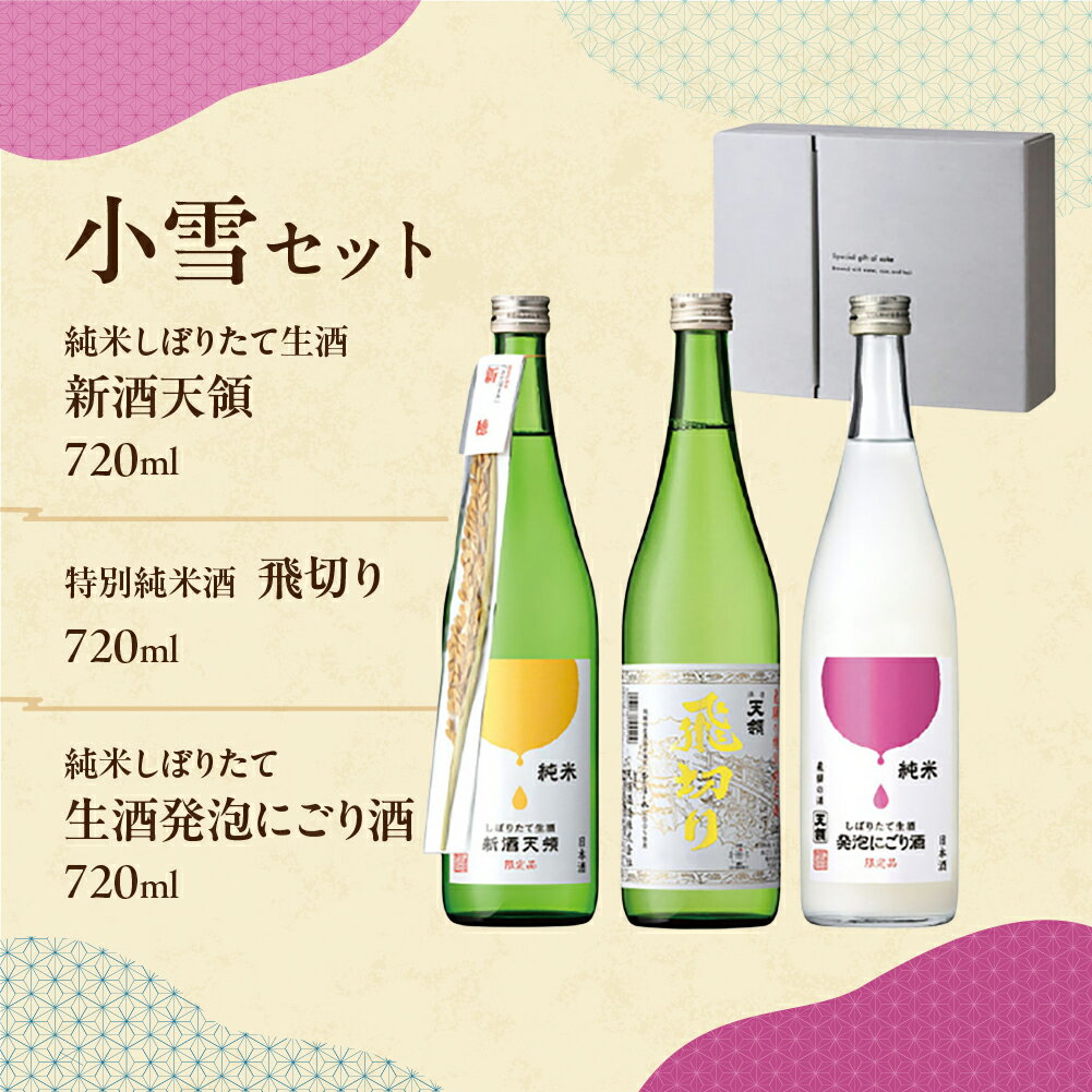 【ふるさと納税】（2025年11月上旬頃から順次発送）（小雪セット）純米しぼりたて生酒 新酒天領 720ml・純米しぼりたて 生酒発泡にごり酒 720ml・特別純米酒 飛切り 720ml 酒 お酒 天領酒造 天領 下呂市 限定 サムネイル2