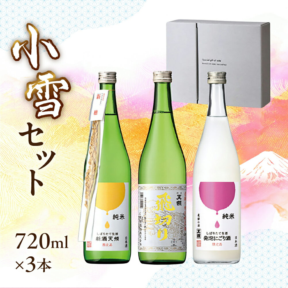 （2025年11月上旬頃から順次発送）（小雪セット）純米しぼりたて生酒 新酒天領 720ml・純米しぼりたて 生酒発泡にごり酒 720ml・特別純米酒 飛切り 720ml 酒 お酒 天領酒造 天領 下呂市 限定