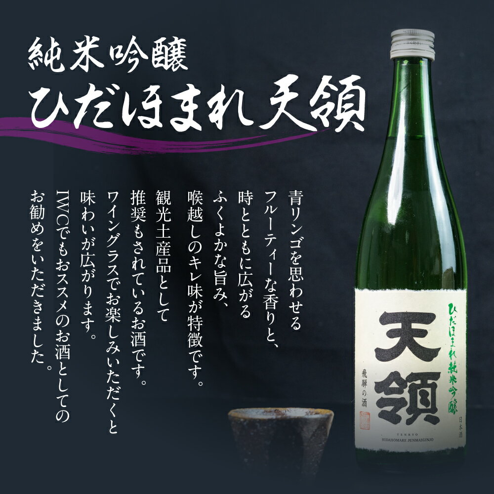 【ふるさと納税】天領酒造 純米吟醸ひだほまれ 720ml 1本・山仙キューブ米3個（1個 300g）セット 純米吟醸 天領 酒 日本酒 米 ギフト いのちの壱 山仙 贈答 下呂市 サムネイル2