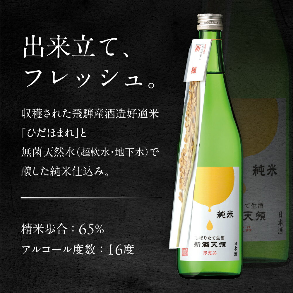 【ふるさと納税】（2025年11月上旬頃から順次発送）【天領酒造】純米しぼりたて生酒 新酒天領（720ml×1本）お酒 酒 日本酒 下呂市 期間限定 岐阜県 サムネイル2