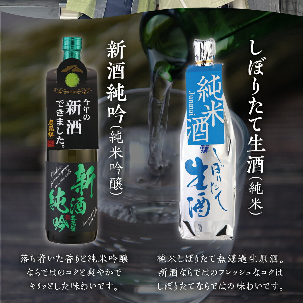 【ふるさと納税】期間限定 先行予約 新酒 セット『しぼりたて＆新酒純吟』 720ml x 2本【2025年11月中旬〜1月中旬発送】 飲み比べ 日本酒 酒 お酒 米 生酒 国産 国産米 お米 純米 アルコール 奥飛騨酒造 下呂温泉 ギフト 贈答 贈り物 プレゼント 限定 サムネイル3