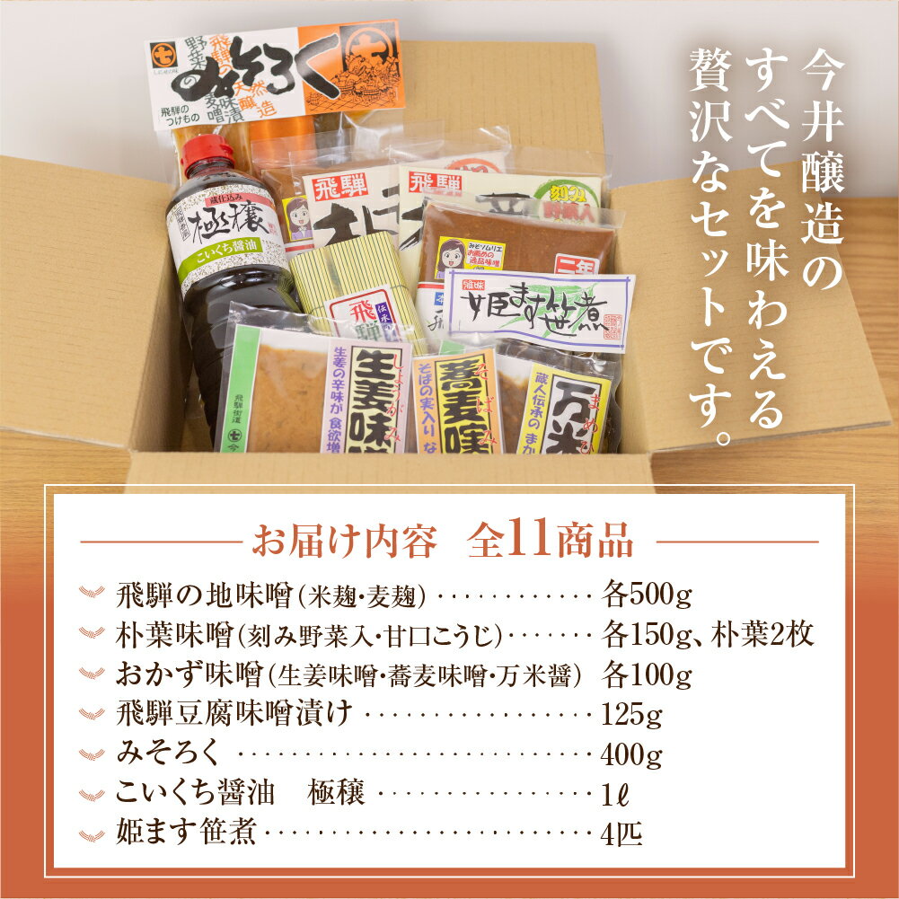 【ふるさと納税】味噌屋 味わいアラカルト 11種（醤油・味噌・とうふ味噌・朴葉みそ・こうじ味噌・麦味噌・米味噌・姫ます） 贈答 贈り物 今井醸造合名会社 20000円 サムネイル2