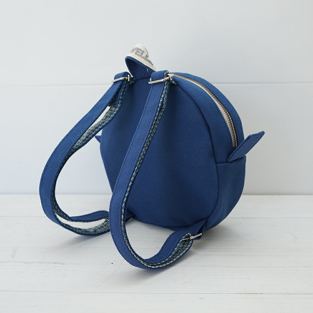 【ふるさと納税】【CARAVELLE. baby】まんまるリュック（col. 青）直径 20cm ショルダー約37cm～62cm 【ギフト包装】子供 キッズ ミニリュック ベビーリュック サムネイル3