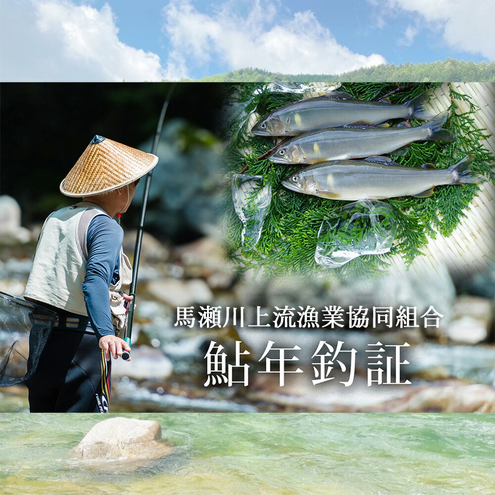 【令和7年】馬瀬川上流鮎年釣証 1枚 鮎 年券 釣り 馬瀬川 あゆ 鮎掛け 2025年 釣り券 アユ まぜ 馬瀬 下呂温泉 54000円 岐阜県 下呂市