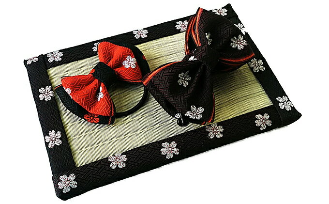 【ふるさと納税】畳縁アクセサリ−縁結びセット（ブラウン） サムネイル2