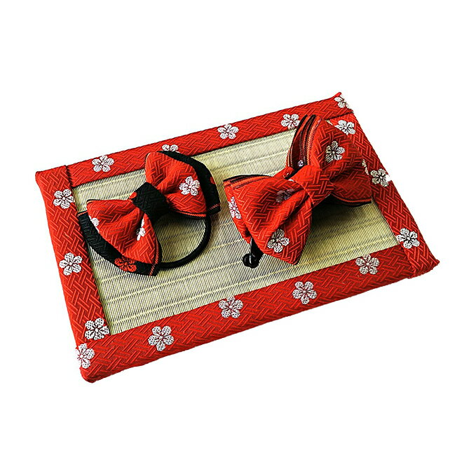 畳縁アクセサリ−縁結びセット（レッド）
