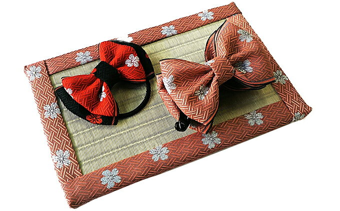 【ふるさと納税】畳縁アクセサリ−縁結びセット（ピンク） サムネイル2