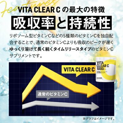 【ふるさと納税】ビタミンCサプリメント ビタクリアC ビタミンC1,000mg 30日分/3袋セット/6袋セット_ サプリメント ビタミンC リポソーム型 30日分 健康食品 岐阜県 養老町 【G1488021】 - 画像3