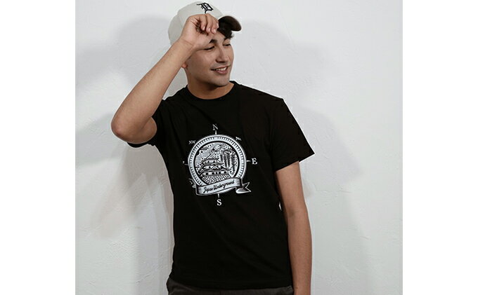 【ふるさと納税】揖斐川町 マンホールTシャツ 黒 ファッション 服 男性 メンズ 女性 レディース お城 星空 花 土星 サムネイル2