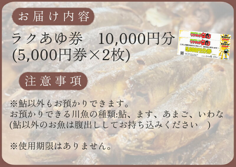 【ふるさと納税】※ラクあゆチケット（あなたの鮎をこぶしの里が代わりに煮ます）10000円分 サムネイル2