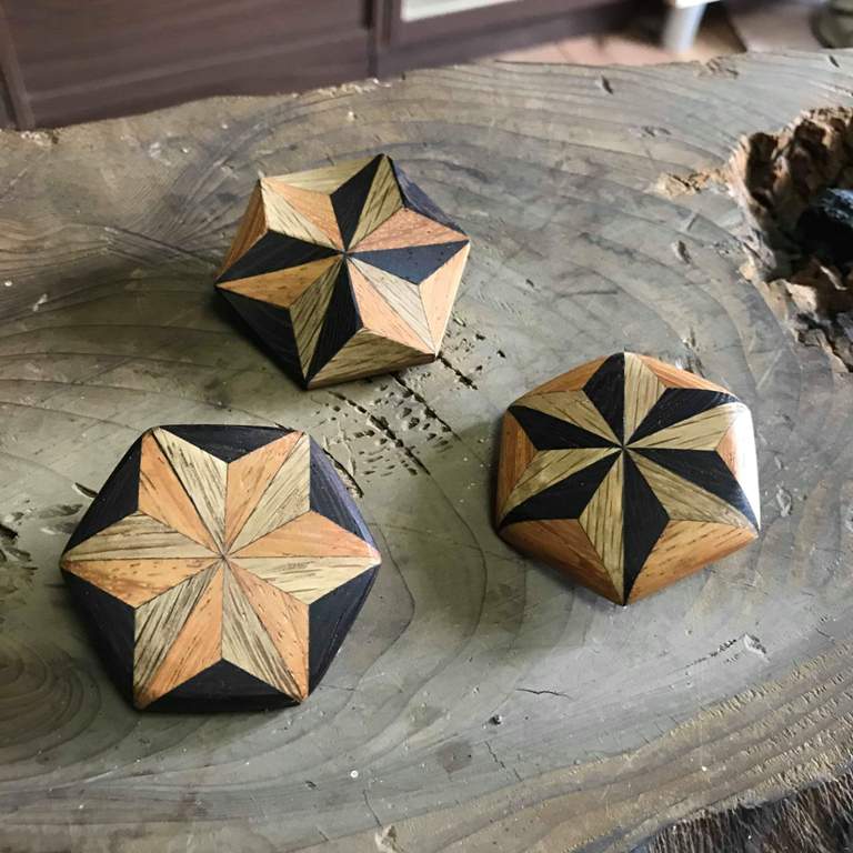 ※麻の葉よせ木　ヘアゴムアクセサリー