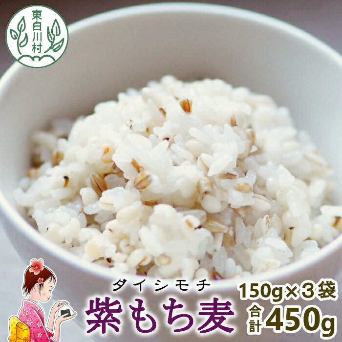 【令和7年度産】 東白川村産 紫もち麦 ダイシモチ 150g×3袋 450g 食べきり お米 こめ 精米 ご飯 おためし 3000円 3000円ポッキリ お買い物マラソン 買い回り スーパーセール 楽天スーパーセール