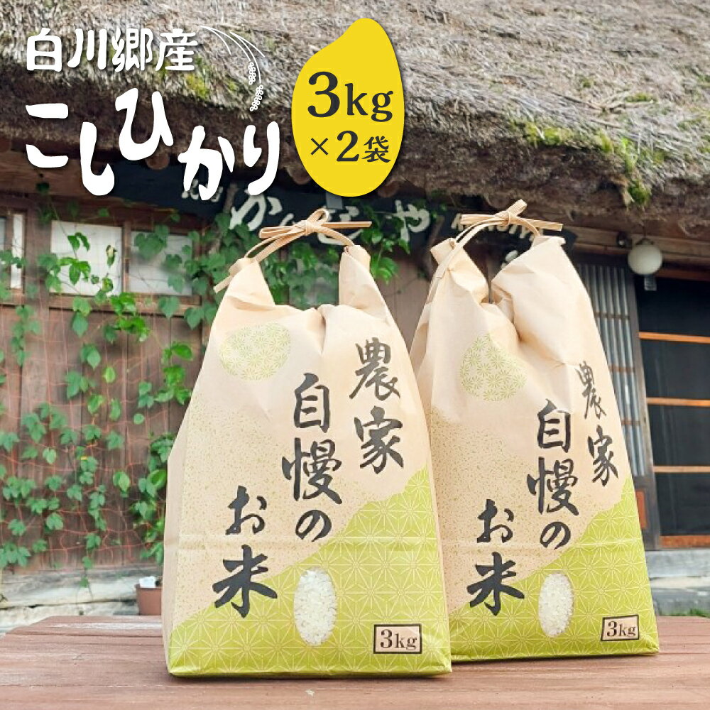 【令和7年産】 新米 白川郷 こしひかり 3kg×2 計6kg 民宿 かんじゃ 自家製こしひかり コシヒカリ 白米 精米 白川村産 岐阜県産 25,000円 [S339] 2025年