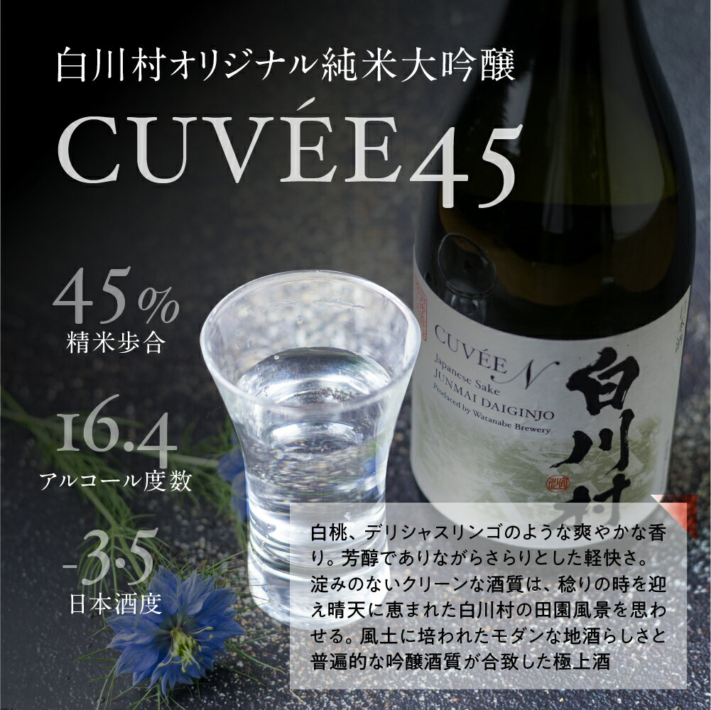 【ふるさと納税】純米大吟醸 飲み比べセット 結心 500ml CUVEE45 720ml 1本 ずつ お酒 日本酒 白川村産 山田錦 やまだにしき 氷温熟成 特別なお酒 飛騨 の 地酒 世界遺産 白川郷 村内限定品 渡辺酒造店 蒲酒造場 オリジナル品 地酒 限定 ひだほまれ [S429] サムネイル3