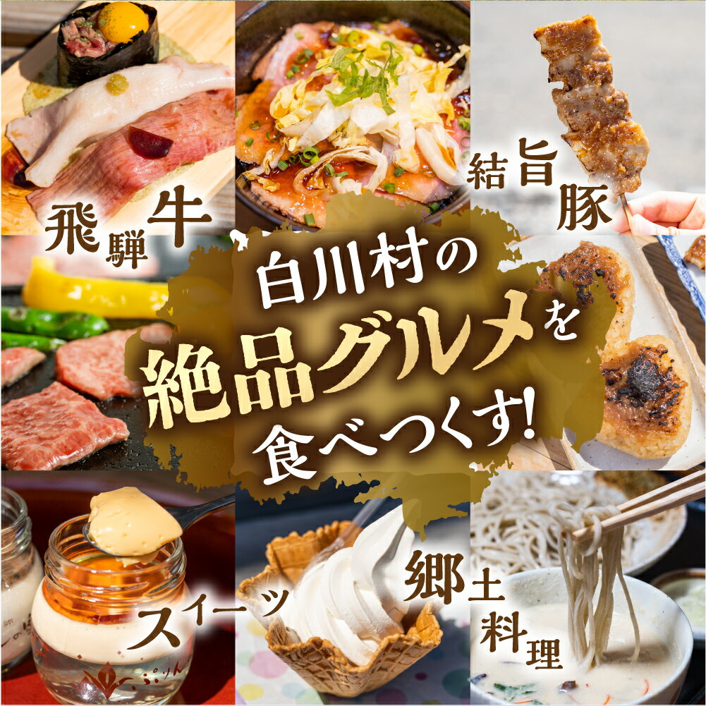 【ふるさと納税】共通 お食事券 3,000円分 9000円分 15000円分 チケット 岐阜 白川郷 白川村 世界遺産 観光 旅行 食事券 結旨豚 飛騨牛 定食 そば 飛騨 ディナー ランチ 白川村 白川郷 飛騨牛 など 人気の飲食店多数！1万円 3万円 5万円 サムネイル3