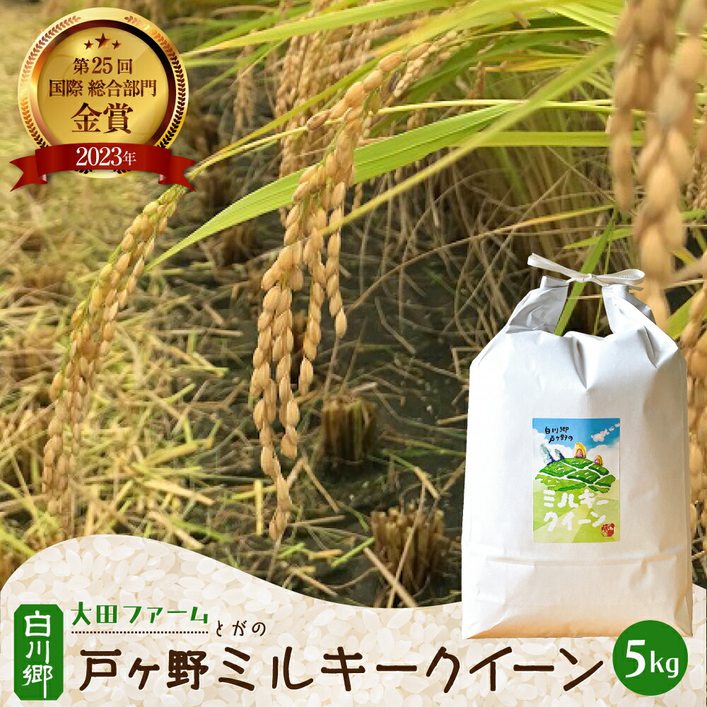 先行予約 令和7年産 白川郷 戸ヶ野のミルキークイーン 5kg こだわりのお米 精米 みるきーくいーん ごはん おにぎり ご飯 食事 米 白米 弁当 甘い もっちり 岐阜県 飛騨 世界最高米認定農家 大田ファーム 16000円 [S585]