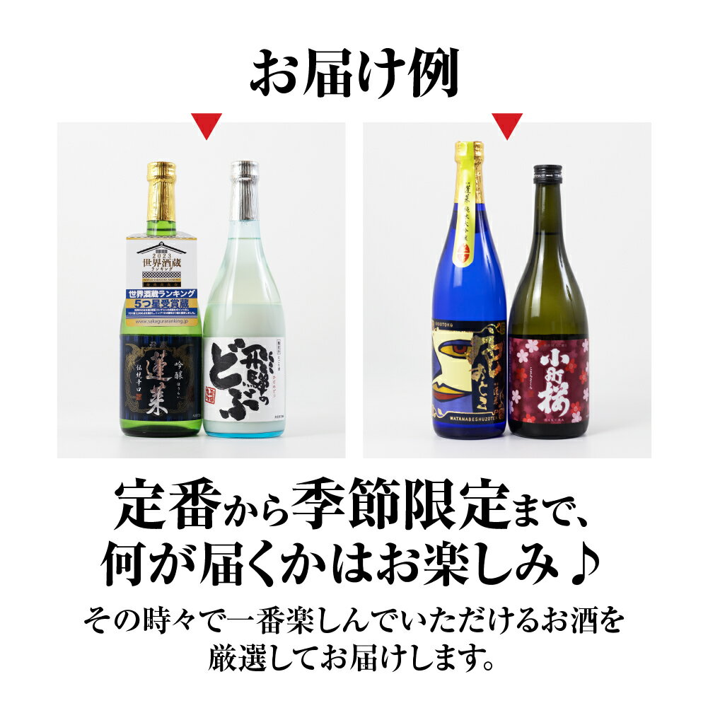 【ふるさと納税】【定期便】笑顔溢れる日本酒 飲み比べ 定期便 毎月2本 2種 3回 6回 9回 12回 選べる 回数 日本酒 ギフト セット お酒 蓬莱 渡辺酒造店 金賞 受賞酒 飛騨 岐阜 地酒 世界遺産 白川郷 [S875] サムネイル3