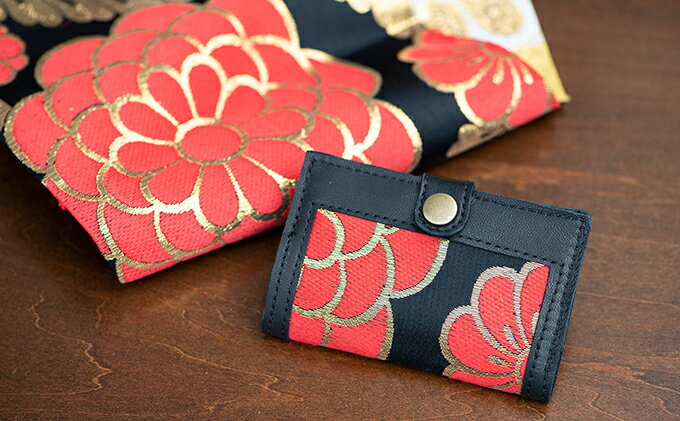 【ふるさと納税】帯と本革の名刺入れ□ | 小物・織物・雑貨・日用品・本革・名刺入れ・牛革 サムネイル2