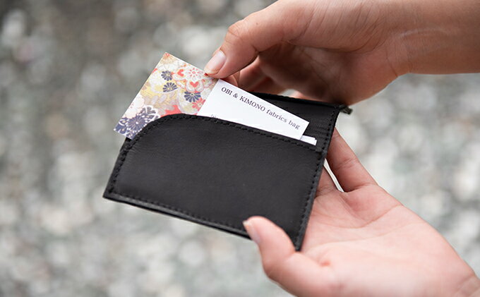 【ふるさと納税】帯と本革の名刺入れ□ | 小物・織物・雑貨・日用品・本革・名刺入れ・牛革 サムネイル3