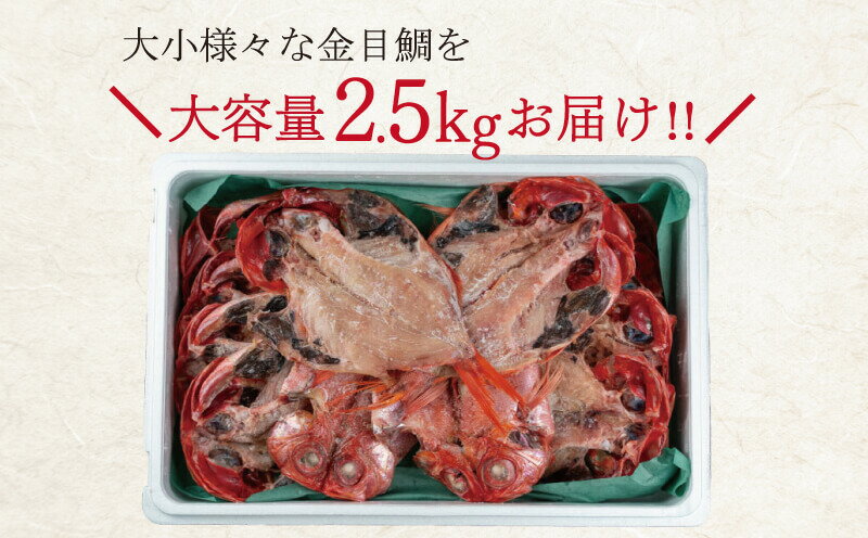 【ふるさと納税】 すぐ 届く 訳あり 金目鯛 干物 2.5kg 詰め合わせ セット 沼津 ひもの 魚 規格外 不揃い スピード発送 スピード配送 サムネイル2
