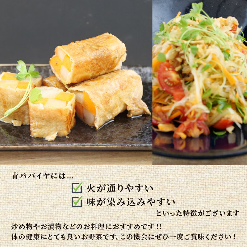 【ふるさと納税】 予約注文 2025年9月下旬発送 サン パパイヤ 青 パパイヤ 約 2.5 kg - 3 kg 酵素 野菜 果物 フルーツ パパイア 食物繊維 ダイエット 美容 グリーンパパイヤ ソムタム 沼津市 静岡県 サムネイル3