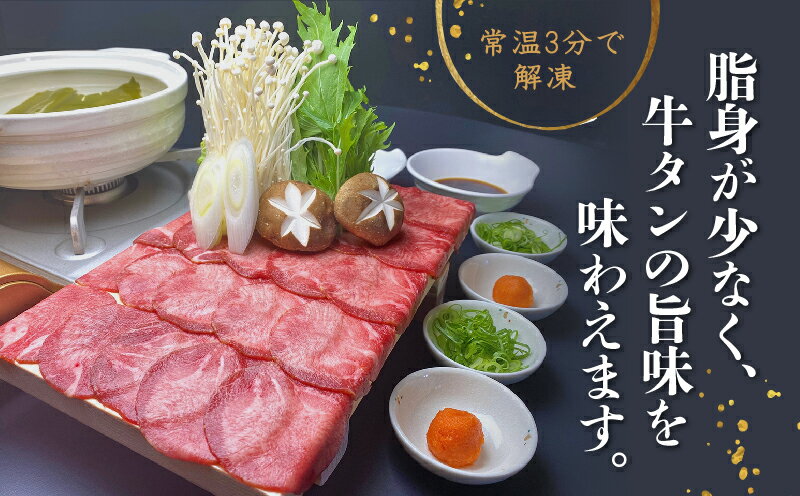 【ふるさと納税】 牛タン 薄切り しゃぶしゃぶ 400g - 800g 塩味 スライス 牛肉 精肉 冷凍 4人前 - 8人前 個包装 小分け 味付け 贅沢 鍋 焼き肉 簡単 和牛 ギフト プレゼント パーティー おつまみ バーベキュー 沼津市 静岡県 サムネイル2