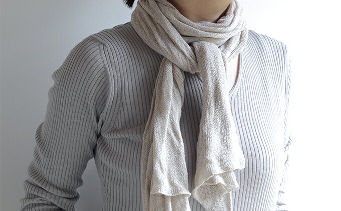 【ふるさと納税】AND WOOL【手編み機で編んだ サマーニットストール】 ファッション 小物 レディース 夏 お出かけ サムネイル2