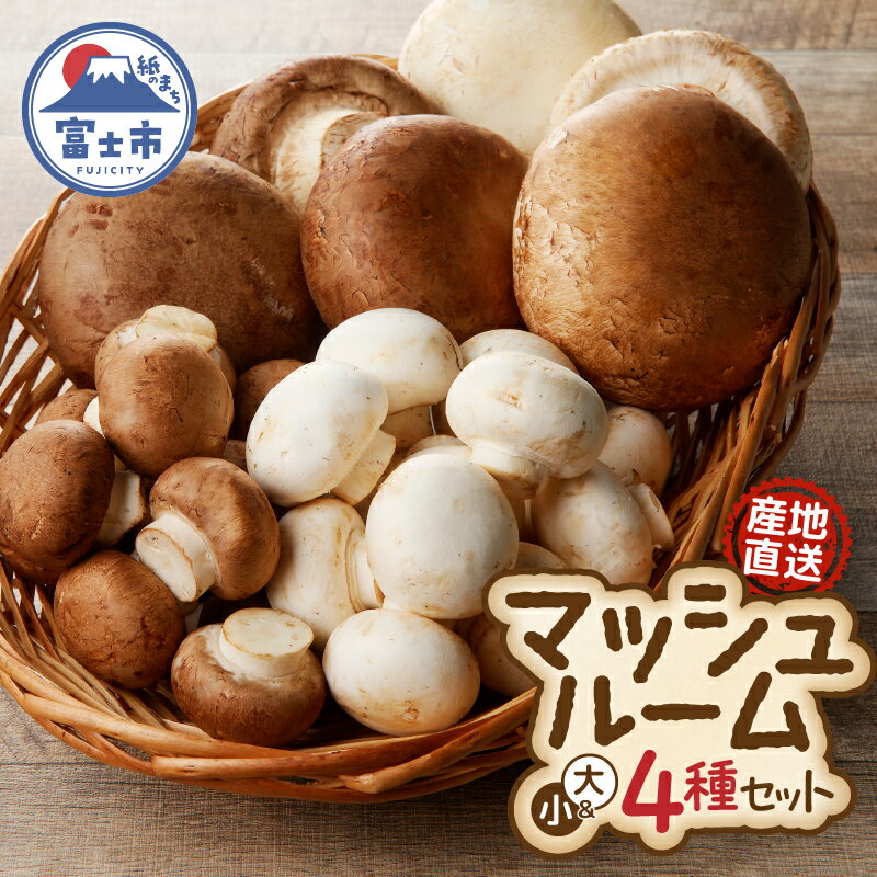 長谷川農産の美味しいマッシュルームセット 無農薬・無漂白栽培 ホワイト種(大×2個、小×1パック) ブラウン種(大×4個、小×1パック) 富士山麓 マッシュルームファーム 産地直送 高品質 きのこ キノコ ギフト 野菜 長谷川農産 静岡県 富士市 [sf002-005]