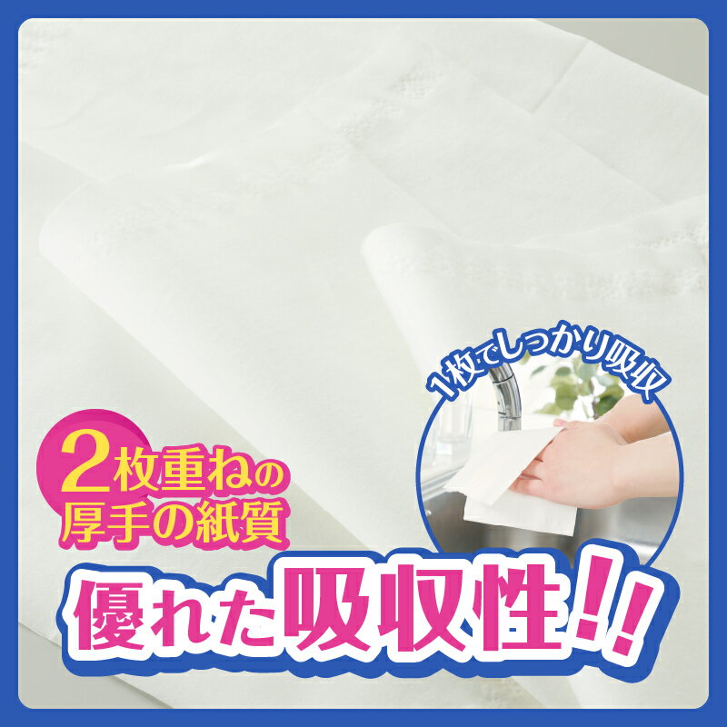 【ふるさと納税】水に強い 破れにくい ペーパータオル 「フェルミハンドタオル」 選べる パック数 12パック/24パック パルプ100％ 柔らか 厚手 しっかり吸収 2枚重ね ハンドタオル キッチンペーパー 日用品 消耗品 富士市 [sf002-045] [sf002-545] - 画像3