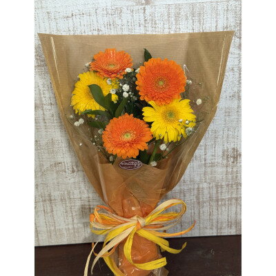 【ふるさと納税】1月発送!同級生コンビでお届けするガーベラMIXブーケとおいしいお米のセット・お花長持ち栄養剤付き!【1706322】 - 画像3