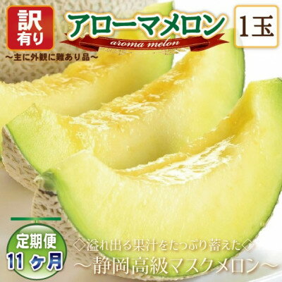 【毎月定期便】【高級メロンの訳あり品】アローマメロン1玉全11回【配送不可地域：離島・北海道・沖縄県】【4071928】