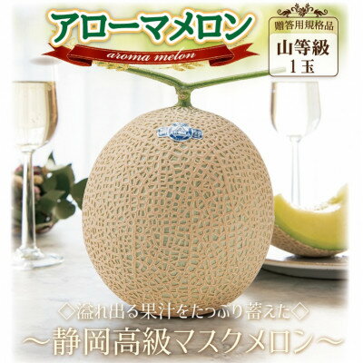 【贈答用上位品】アローマメロン(山等級)【選べる1玉 /2玉】_ メロン 果物 くだもの フルーツ アローマメロン マスクメロン 人気 おすすめ 送料無料 贈答 ギフト 山等級 【配送不可地域：離島・北海道・沖縄県】【G1490685】