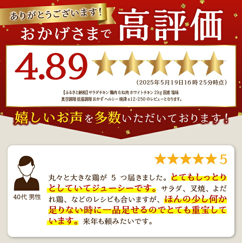【ふるさと納税】 サラダチキン 鶏肉 むね肉 ホワイトチキン 2kg 国産 塩味 真空調理 低温調理 おかず ヘルシー 焼津 a12-250 サムネイル2