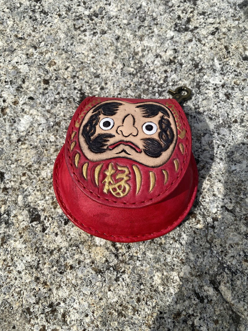 コインケース コイン入れ 本牛革 八雲の怪談 小泉八雲 乙吉 だるま モチーフ 焼津 a67-005