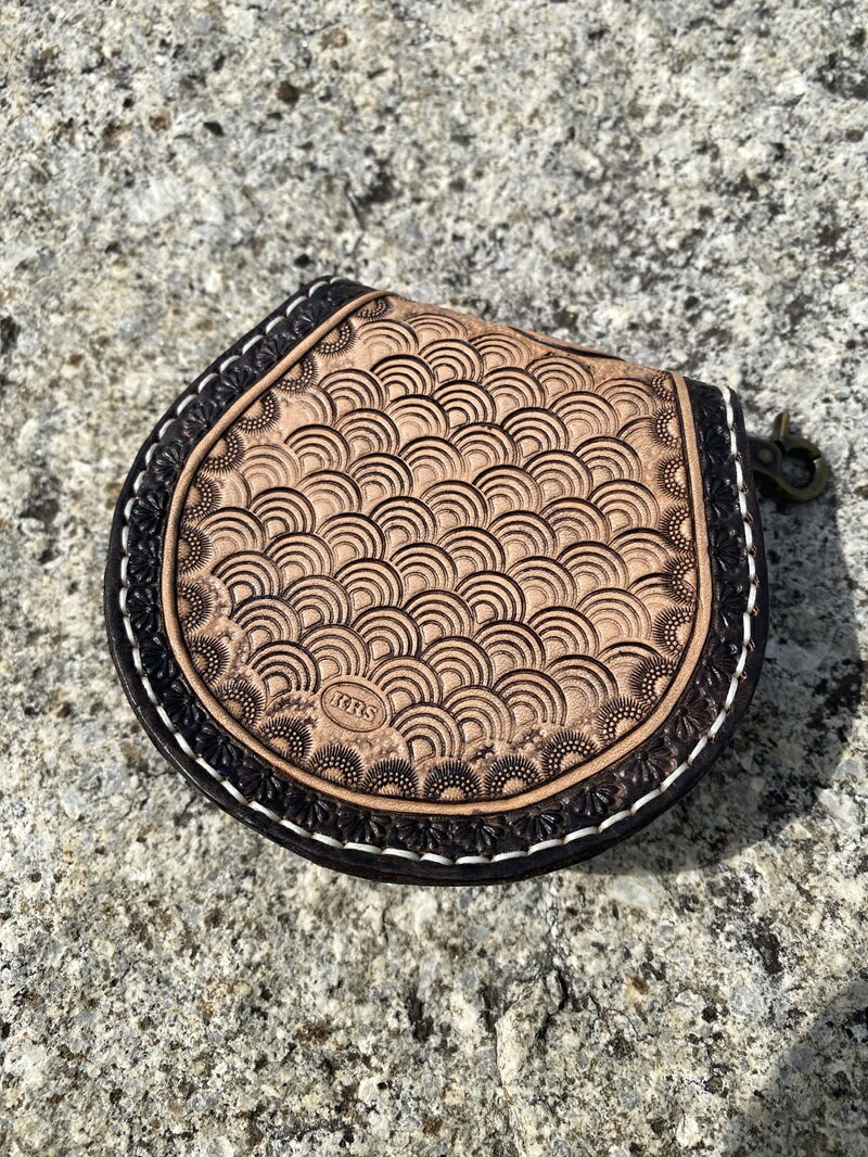 【ふるさと納税】 コインケース コイン入れ 本牛革 かつお モチーフ 伝統 青海波柄 焼津 a67-006 サムネイル2