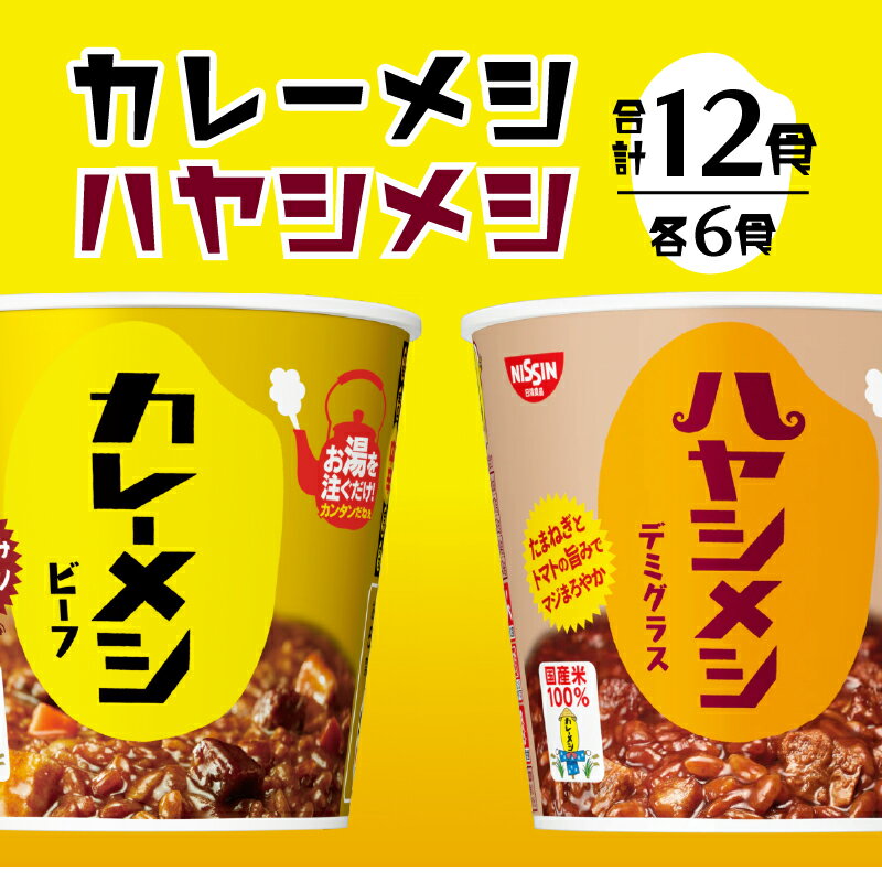 【ふるさと納税】 アウトドア キャンプ カレーメシ ハヤシメシ セット 非常食 常温 保存 カップ 焼津 12食 日清 a13-101 - 画像2