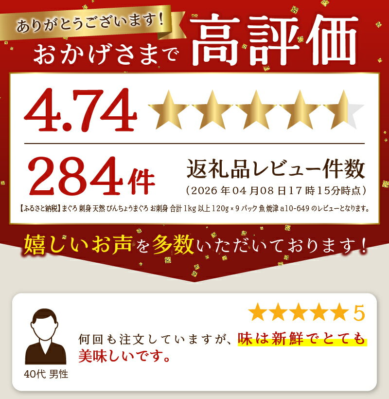 【ふるさと納税】 【お届け時期が選べる】 まぐろ 刺身 天然 びんちょうまぐろ 天然マグロ お刺身 合計1kg以上 120g×9パック 個包装 小分け 魚 鮪 マグロ 焼津 a10-649 - 画像2