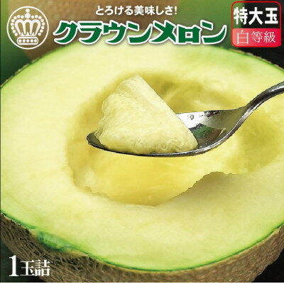 【大玉サイズ!】クラウンメロン(白等級)特大玉　1玉 【通年出荷】【配送不可地域：離島・北海道・沖縄県】【1104734】