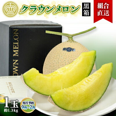 【組合直送】【黒箱】静岡県が誇る温室高級「クラウンメロン」1玉(約1.3kg) 9月～2月【配送不可地域：離島・北海道・沖縄県】【1671476】