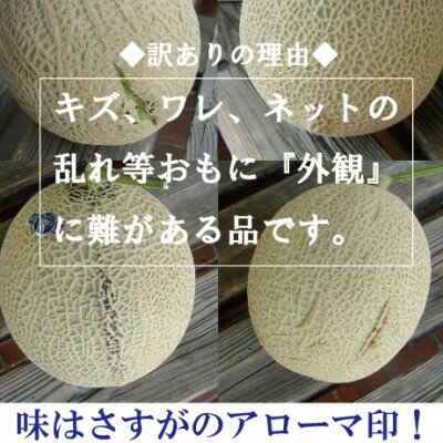 【ふるさと納税】【毎月定期便】【訳あり】アローマメロン 1玉　全5回【配送不可地域：離島・北海道・沖縄県】【4072003】 サムネイル2