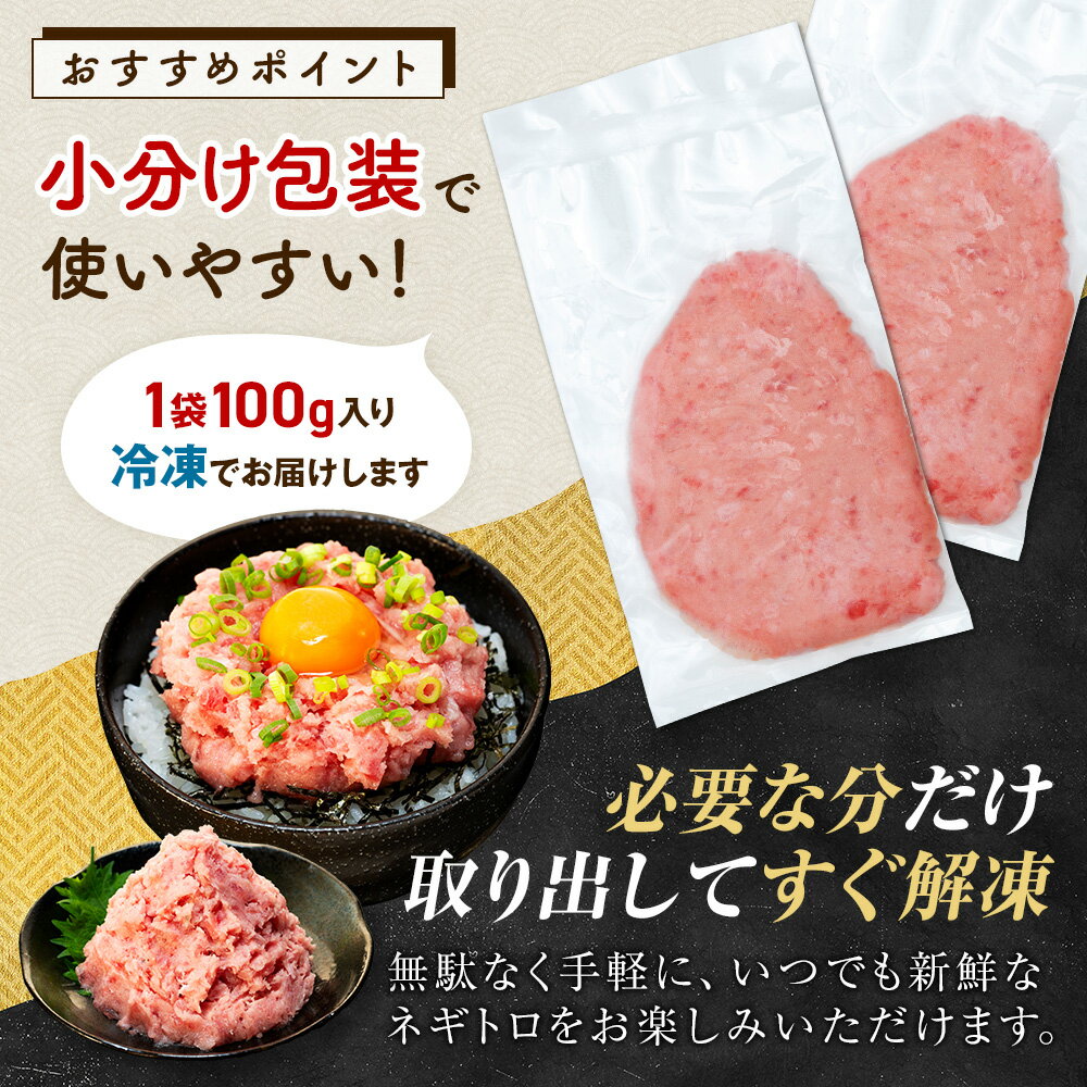 【ふるさと納税】 ネギトロ まぐろ 約 1,6kg 16袋 100g × 16パック 小分け ねぎとろ 鮪 まぐろたたき 魚介 新鮮 天然 目鉢 マグロ キハダ 冷凍 すきみ タタキ 寿司 すし 手巻き寿司 海鮮丼 刺身 おつまみ 簡単 便利 数量限定 訳あり 期間限定 藤枝市 静岡県 サムネイル3