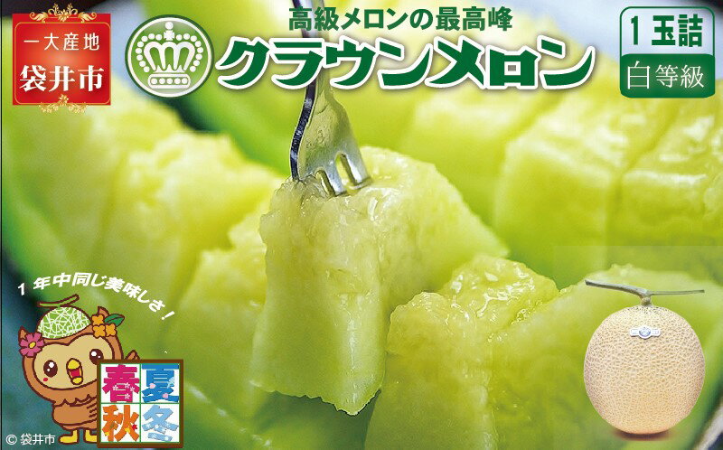 【ふるさと納税】クラウンメロン（白上級）1玉入 　お届け：◆返礼品到着後、すぐに状態をご確認ください◆ サムネイル2