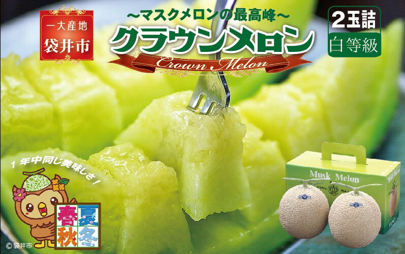 【ふるさと納税】クラウンメロン（白上級）2玉入 　お届け：◆返礼品到着後、すぐに状態をご確認ください◆ サムネイル2