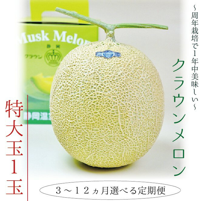 【ふるさと納税】【3ヶ月定期便】クラウンメロン（白等級）特大玉　1玉入 　お届け：◆返礼品到着後、すぐに状態をご確認ください◆ サムネイル2