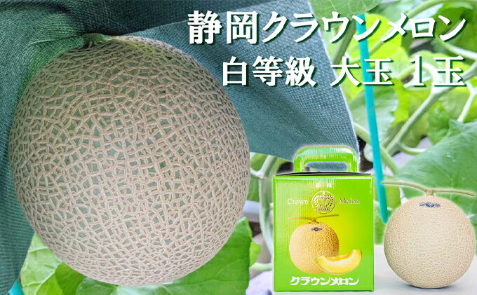 【ふるさと納税】クラウンメロン【並（白等級）】大玉（1.4kg前後）1玉入り 人気 厳選 ギフト 贈り物 デザート グルメ 果物 袋井市 果物類 メロン青肉 フルーツ サムネイル2