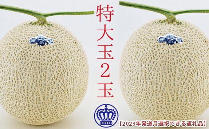 【ふるさと納税】★発送月選択できる返礼品★ 『クラウンメロン（白等級）特大玉 2玉』 メロン 人気 厳選 ギフト 贈り物 デザート グルメ 袋井市　お届け：お届け希望月の上旬～下旬　◆返礼品到着後、すぐに状態をご確認ください◆ サムネイル2