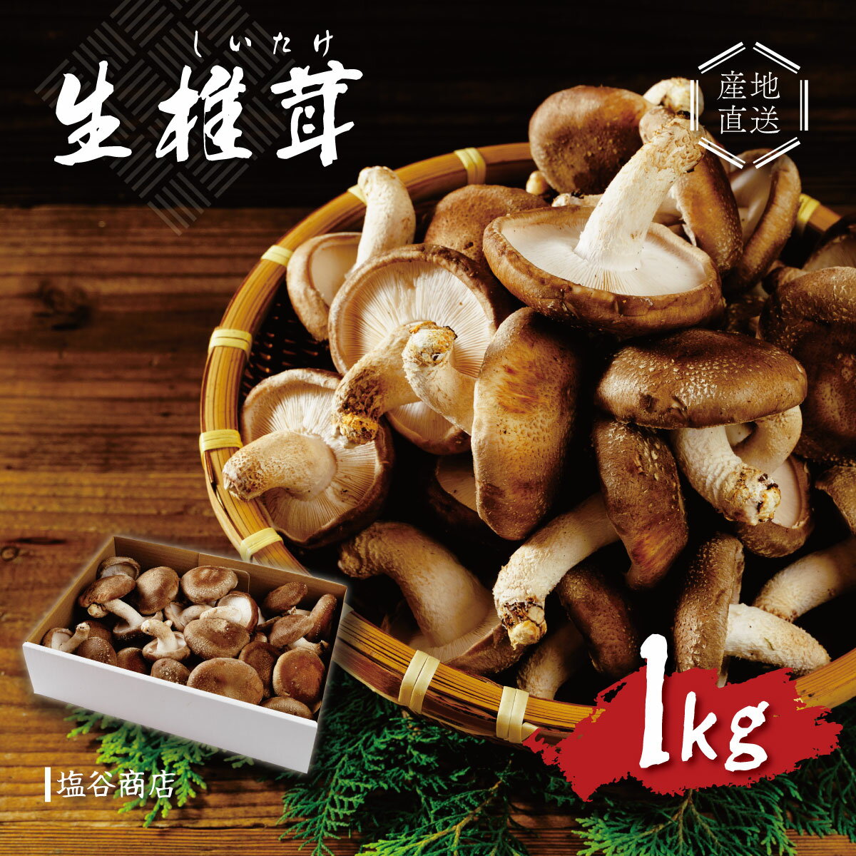 原木栽培の 生しいたけ 1kg / 伊豆産 伊豆 肉厚 1キロ 無農薬 無肥料 生 シイタケ 椎茸 きのこ キノコ 茸 野菜 お取り寄せ 冷蔵 送料無料 国産 国内 中部 静岡 静岡市 伊豆市 010-002