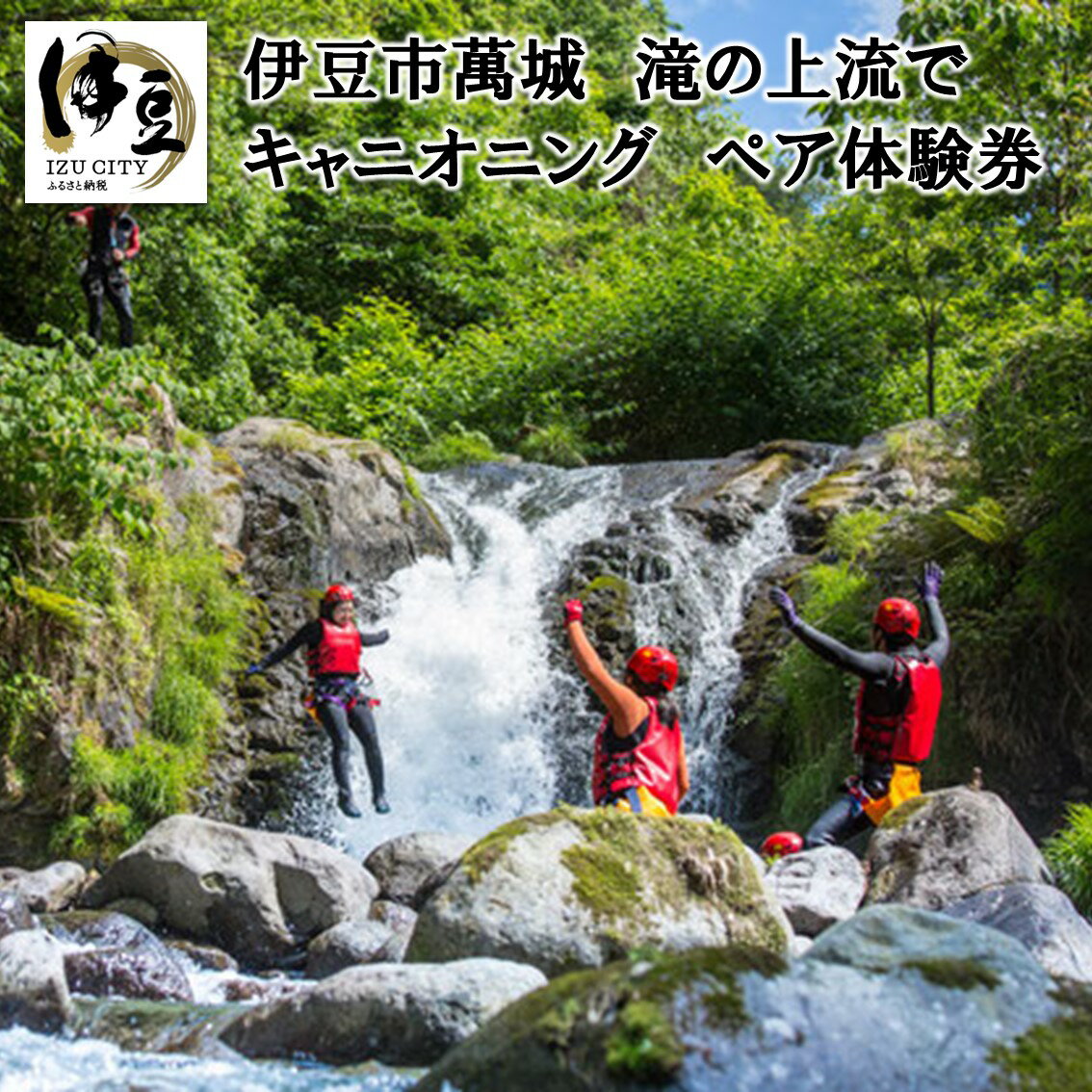 伊豆 修善寺 の清流で キャニオニング 体験 滝 ツアー アウトドア アクティビティ レジャー スポーツ 初心者 遊び 自然 大自然 利用券 チケット 親子 家族 カップル 友達 子供 大人 学生 静岡県 伊豆市 D-022