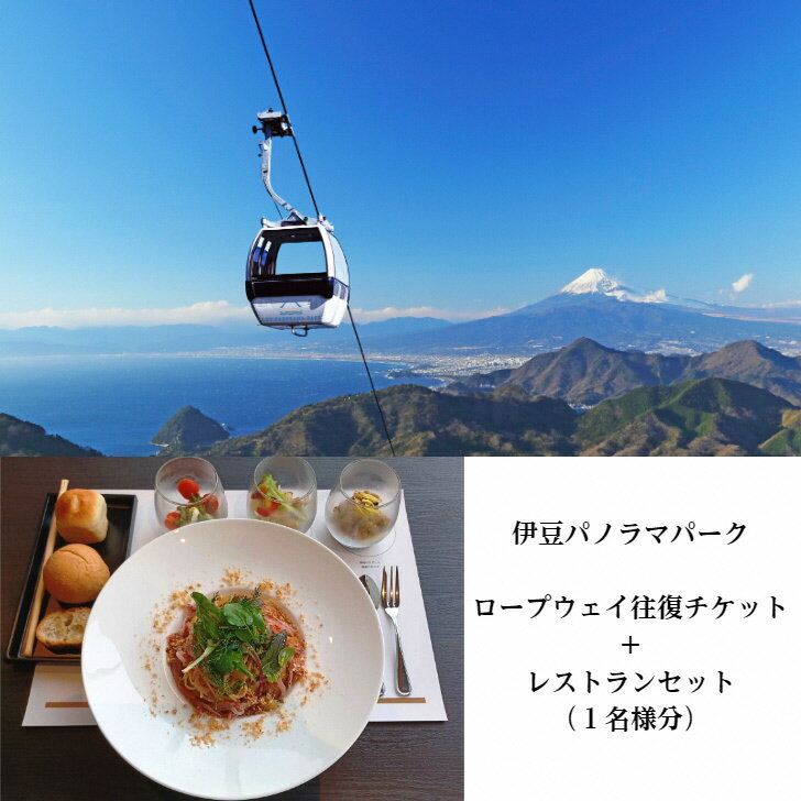 伊豆パノラマパーク　ロープウェイ往復チケット+レストランセット（1名様分） ／ 体験 体験券 アクティビティ 伊豆 旅行 観光 ランチ 食事 富士山 駿河湾 チケット 静岡 静岡県
